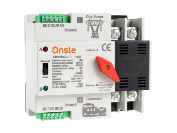 ONAT1-100 Solar Automatic Transfer Switch for PV Inverter and City Power