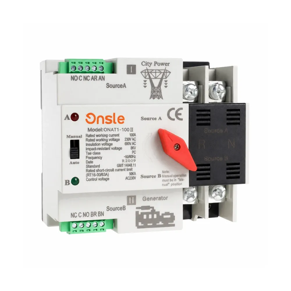 ONAT1-100 Solar Automatic Transfer Switch for PV Inverter and City Power